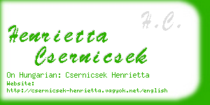 henrietta csernicsek business card